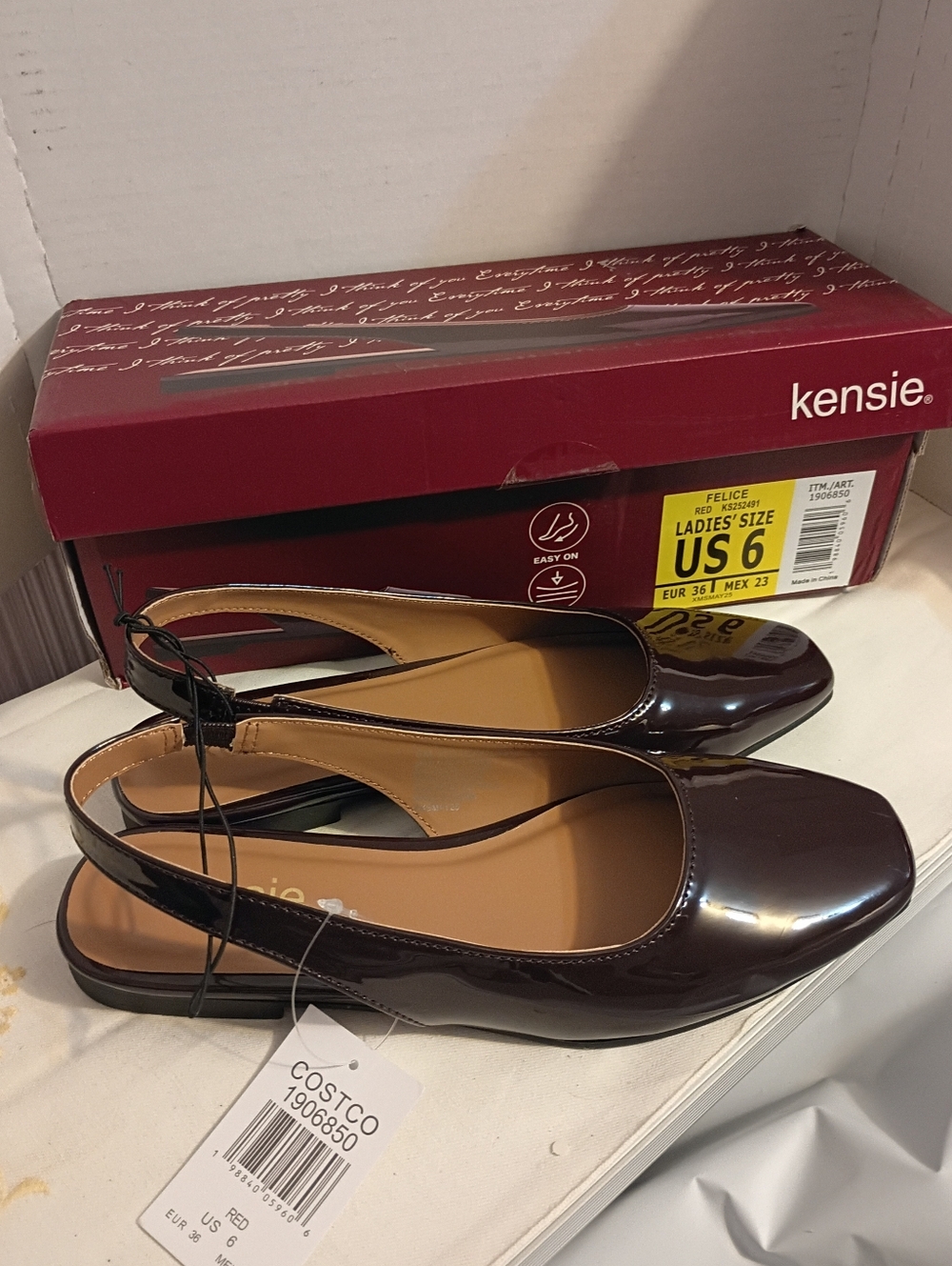 New Kensie Felice Slingback Flats Womens Size 6 RED